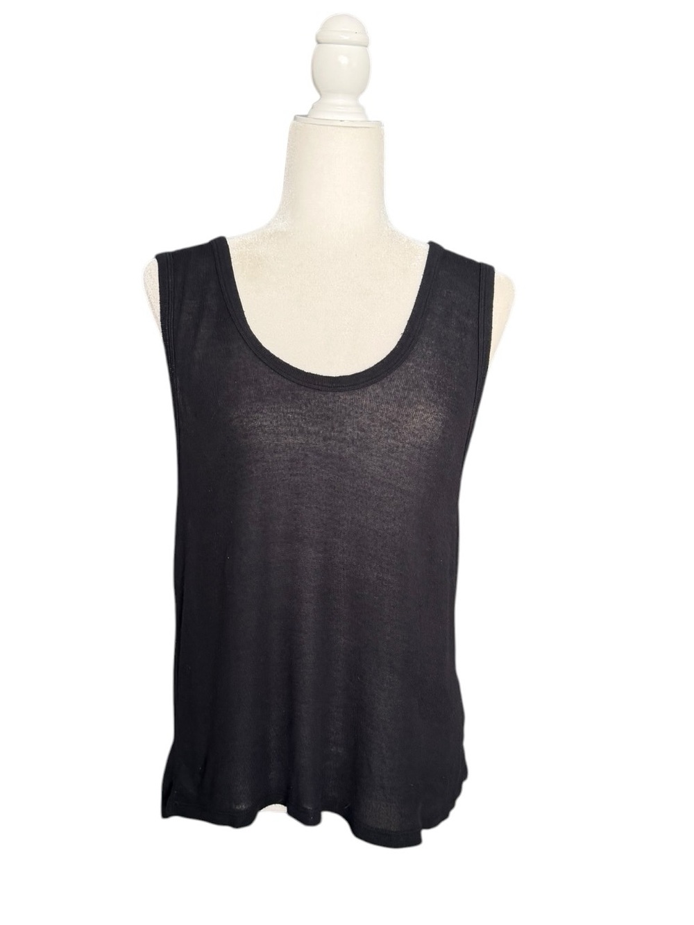 We The Free Free People Black Lightweight Scoop Neck Tank Top
